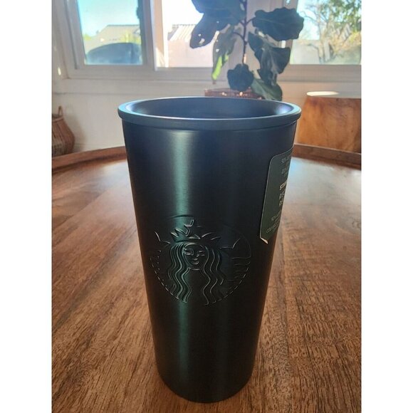 2022 Starbucks Siren Logo 16oz Blue Stainless Coffee Tumbler w/ Green Lid - Picture 1 of 6